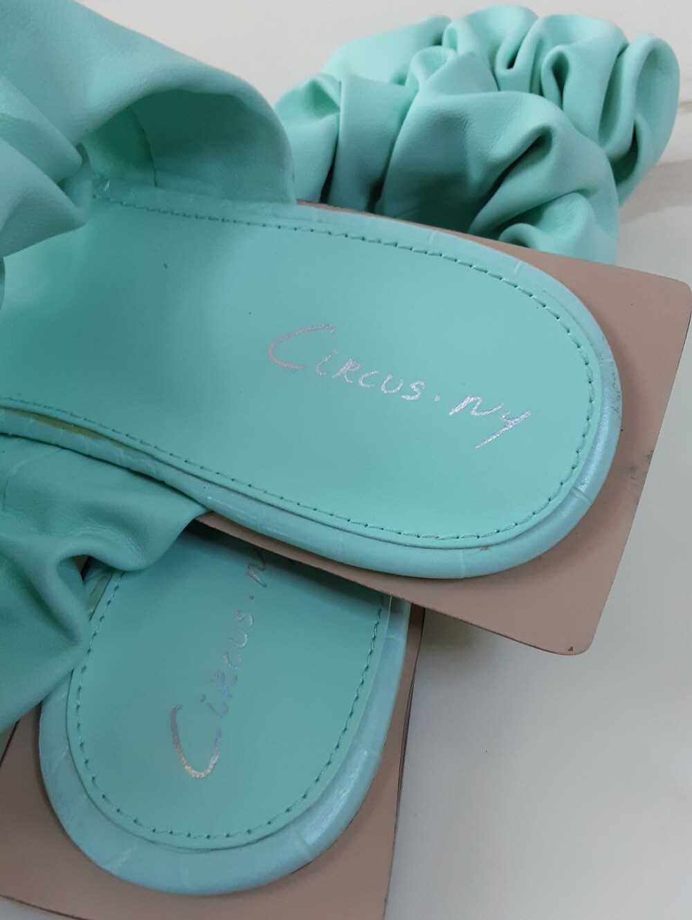 Circus NY by Sam Edelman Iggy Teal Ruched Slide Sandals Sz 9 - Picture 8 of 10